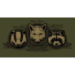 Tričko poľovnícke Bad Badger Tri šelmáci - olivové