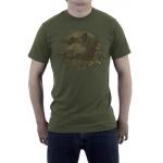 Tričko poľovnícke Bad Badger Hlava diviaka - olivové