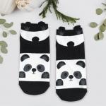 Kotníkové ponožky Panda - černé-bílé