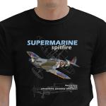Tričko Striker Supermarine Spitfire Royal - čierne