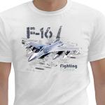 Tričko Striker Lietadlo F-16 Falcon Fighting - biele