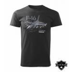 Tričko Striker Lietadlo F-16 Falcon Fighting - čierne