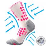 Kompresné ponožky Voxx Finish - biele-ružové