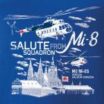 Tričko Antonio s letkou vrtuľníkov Mi-8 Salute - modré