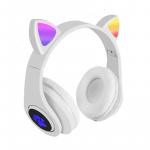 Bezdrátová sluchátka s kočičíma ušima B39M - bílá