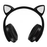 Bezdrátová sluchátka s kočičíma ušima B39M - černá