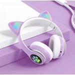Bezdrôtové slúchadlá s mačacími ušami B39M - fialová