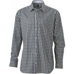 Košeľa kockovaná James & Nicholson 617   - čierna-biela