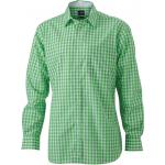 Košeľa kockovaná James & Nicholson 617   - zelená-biela