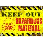 Hliníková cedule Hazardous material A4 - žlutá