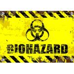 Hliníková ceduľa Biohazard A4 - žltá