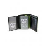 Pánska kožená peňaženka Arwel 8140 - čierna-zelená