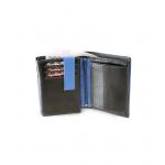Pánská kožená peněženka Arwel 8140­ - černá-modrá