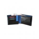 Pánska kožená peňaženka Arwel 8142 - čierna-modrá