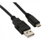 Kabel datový Solight USB 2.0 A + USB B mini 0,5m - černý