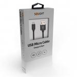 Kábel nabíjací Solight USB 2.0 A + USB-B micro 1m - čierny
