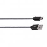 Kábel nabíjací Solight USB 2.0 A + USB-C 3.1 1m - strieborný