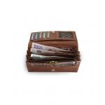 Dámska kožená listová peňaženka Arwel 7233 - tmavo hnedá