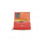 Dámska kožená listová peňaženka Arwel 4125 - červená-žltá