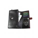 Dámska kožená listová peňaženka Arwel 8102 - čierna-červená
