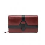 Dámska kožená listová peňaženka Arwel 8102 - červená-čierna