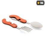 Jedálenská sada M-Tac Two-piece Cutlery Set - strieborná-oranžová