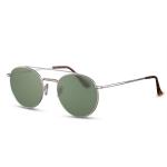 Slnečné okuliare Solo Aviatorni - strieborné-zelené