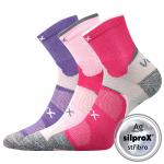 Ponožky detské Maxterik silproX 3 páry (2x ružové, fialové)