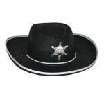 Klobúk detský kovbojský Sheriff - čierny