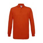 Pánské polo tričko B&C Safran s dlouhým rukávem - oranžové