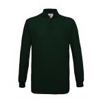 Pánske polo tričko B&C Safran s dlhým rukávom - tmavo zelené