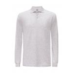 Pánské polo tričko B&C Safran s dlouhým rukávem - světle šedé