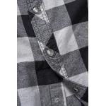 Košile Brandit Ozzy Checkshirt Long - černá-šedá