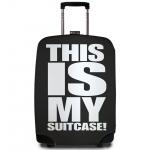 Obal na kufr REAbags 60-80 cm This is my Suitcase - černý-bílý