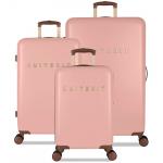 Sada 3 cestovních kufrů Suitsuit Fab Seventies - růžová-hnědá