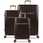Sada 3 cestovných kufrov Suitsuit Fab Seventies - čierna-hnedá