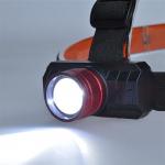 LED čelové svietidlo Solight 3W, 150lm, zoom, Li-ion - čierna