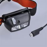 LED čelová svítilna Solight 150 + 100lm Li-ion USB - černá