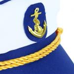 Čiapka námorník/kapitán - biela-modrá