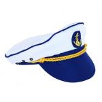 Čiapka námorník/kapitán - biela-modrá