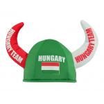 Klobouk s rohy a vlajkou Maďarsko Hungary Team - barevný