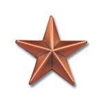 Hvězda 3D 15mm (pin) - bronzová
