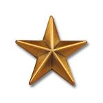 Hvězda 3D 15mm (pin) - zlatá