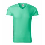 Tričko pánske Malfini Slim FIt V-Neck - svetlo zelené