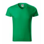 Tričko pánske Malfini Slim FIt V-Neck - stredne zelené
