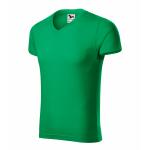 Tričko pánské Malfini Slim FIt V-Neck - středně zelené