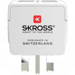 Cestovný adaptér (redukcia) Skross do Veľkej Británie typ G s USB - biely