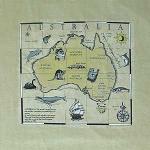 Tričko Gooses Australia Map - khaki