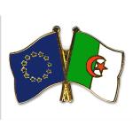 Odznak (pins) 22mm vlajka EÚ + Alžírsko - farebný