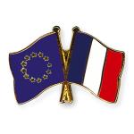 Odznak (pins) 22mm vlajka EÚ + Francúzsko - farebný